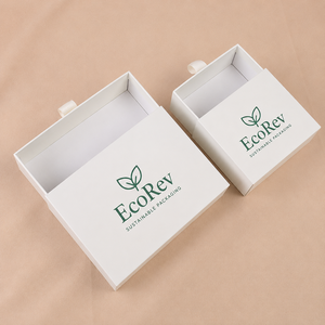 Custom Eco-Friendly Art Paper <b>Square</b> Gift Box Gold Foil Hot Stamping Ribbon Handle Jewelry Sliding Drawer Storage UV Coating - Product Image 4