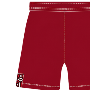 Pantalones Cortos de Rugby Rojo Carmesí y Blanco con Cordón Ajustable, Cintura Elástica, Ribete en Contraste, Personalizables, Transpirables, para Entrenamiento Deportivo y Equipos - Product Image 3