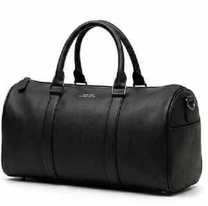 Bolsa de Viaje de Cuero Genuino Negro, Deportiva, Casual, de Lujo, para Gimnasio, Fin de Semana, Equipaje de Mano, Elegante, Duradera, de Gran Capacidad - Product Image 2