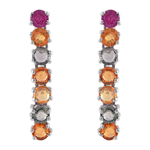 Pendientes de Zafiro Múltiple en Plata de Ley 92.5 KLST-30505 - Product Image 1