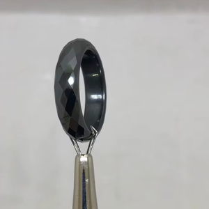 6 mm , 17.46 ct , <b>Black</b> Moissanite Band <b>Ring</b> Wedding <b>Ring</b> Minimalist Engagement Band <b>Men</b>’s & Women’s Jewelry - Product Image 1