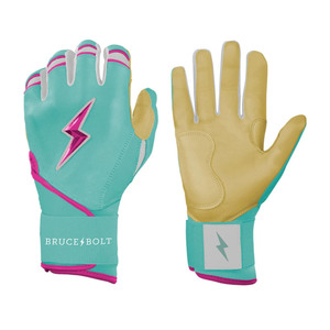 Hot Sale Turquoise Batting Gloves Padded Leather <b>Hook</b> And Loop Closure Unisex Adult Training - Product Image 1