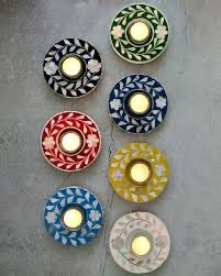 Posavasos Floral con Incrustaciones de Hueso para Té, Hecho a Mano, Ecológico, con Estampado de 2 Colores para Hogar, Bar, Hotel, ILAHI's - Product Image 3