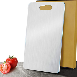 Planche à découper en acier inoxydable pour la cuisine, pour couper les légumes, les fruits et la viande, planche à découper robuste pour la préparation des aliments - Product Image 6