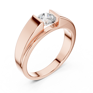 Yellow Gold Lab-Grown Diamond <b>Men</b>’s Solitaire Wedding <b>Ring</b> – Contemporary Luxury Gold Band diamond Jewelry - Product Image 6