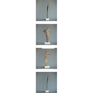 Vente flash - Sculpture abstraite moderne en métal en forme de feuille, statue décorative en aluminium pour table, décoration de salon, bureau, cadeau fait main - Product Image 6