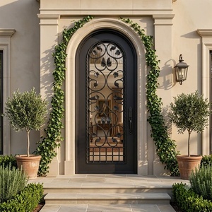 Royal Luxury Hand-forged Iron Entrance Gate Rust-Resistant Easy Assembly Arched Design Decorative Patterned <b>Frame</b> Modern Style - Product Image 3