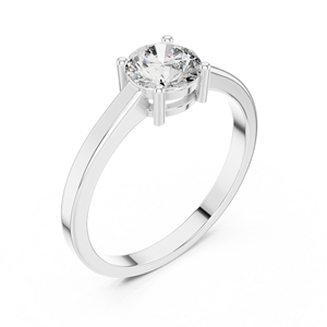 Anillo de Compromiso de Moissanita con Corte Exquisito, Diseño Solitario, Diamante de Laboratorio de Alta Claridad, Acero Inoxidable, Chapado en Oro de 14K, Estilo Art Deco - Product Image 4