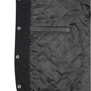 Blouson universitaire pour homme avec col en fausse fourrure, mélange de laine, garniture en peluche amovible, style baseball, luxe, hiver - Product Image 3