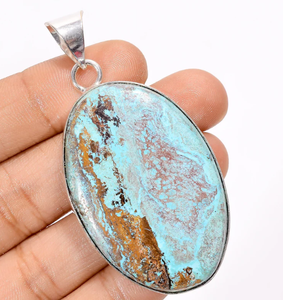 Pendentif Goutte d'Eau en Agate Pierre Naturelle Plaqué Argent Style Bohème Solitaire Certifié IGI Bijoux Unisexe - Product Image 3