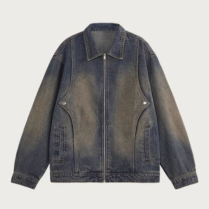 Ripped Denim Jacket Distressed Casual Fashion Streetwear Outerwear - Product Image 5