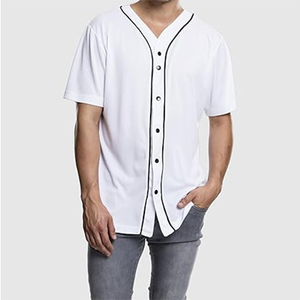 New High Quality 100% Polyester Baseball Jersey Quick Dry Breathable Anti-Bacterial V-neck Half Sleeve Comfortable for Men - Product Image 2