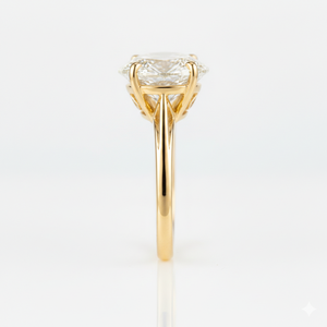 Anillo Solitario ANIVA Moderno de Oro Amarillo de 9K con Diamante Cultivado en Laboratorio de Corte Ovalado de 1-5 CT, Color E, Claridad VVS2, Certificado IGI, con Engaste de Garras - Product Image 4