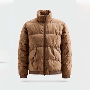 Men's Gray Hooded Puffer Jackets Solid Color Thick Polyester Winter Casual <b>Zipper</b> Closure Windproof <b>Coat</b> Regular Fit Lightweight - Product Image 4