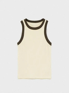 Women Knitted 100% Cotton Solid Color Halter Neck Breathable Crop Tank <b>Top</b> Hip Hop Style Green - Product Image 2