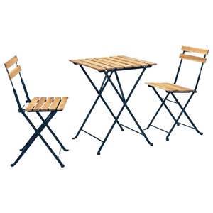 Ensemble de bistrot moderne en bois d'acacia de style français pour le patio extérieur et les tables de jardin avec composants en plastique pour le salon et l'hôtel - Product Image 1