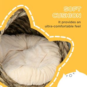 Cama para Gatos de 23.5 Pulgadas de Alto, Color Gris, Tamaño XL, Cesta para Gatos Sostenible con Tapizado Extraíble para Animales Pequeños, Lavable - Product Image 2