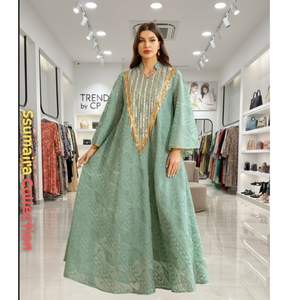 Tendencias 2026 de Cp Premium Embroidery Craft: Vestido de Noche/Formal para Mujer, Estilo Jalabiya, con Lentejuelas, Cintura Natural, Corte en A, Largo hasta el Suelo - Product Image 3