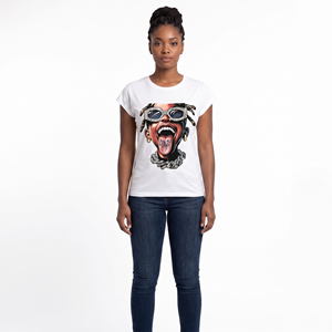 Women's <b>White</b> Digital Printing Graphic Short Sleeve Crew Neck Casual Summer <b>Slim</b> <b>Fit</b> Breathable Jersey 120g Cotton T-<b>Shirt</b> - Product Image 1