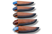 Couteaux de bushcraft en acier à haute teneur en carbone avec manches en résine, lames fixes pleines de 8 pouces, couteau de chasse Skinner avec étui en cuir
