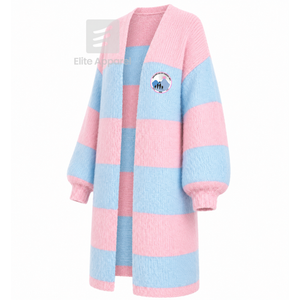 เสื้อคลุมคาร์ดิแกนยาวระบายอากาศได้ดี แบรนด์ Jack & Jill of America พร้อมโลโก้ปักด้านหน้า สีฟ้าชมพู สไตล์ลำลอง แขนยาว สำหรับผู้หญิง - Product Image 2