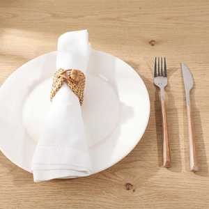 Anneau de serviette de table de luxe en bambou tressé personnalisé pour mariage - Cadeaux écologiques en stock - Product Image 2