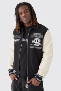 Chaqueta Universitaria de Béisbol Personalizada para Hombre, de Cuero Genuino y Tela de Lana, Acolchada, con Logotipo Frontal - Product Image 3