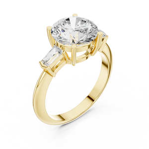 3CT Round Cut Lab Grown Diamond Engagement Ring in 18K Yellow Gold Custom Fine Jewelry Ring Wedding Jewelry IGI Certified - Product Image 1