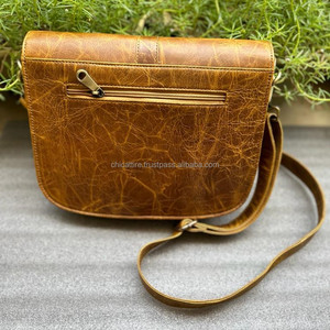 กระเป๋าถือหนังครันช์หนังแท้ทำด้วยมือแท้แบบเต็มรูปแบบมีสไตล์สำหรับผู้หญิงกระเป๋าสะพายไหล่แบบย้อนยุคใช้ในสำนักงานทำจากหนังแท้ - Product Image 4