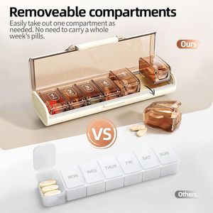 Organizzatore Portatile Settimanale di Pillole per 7 Giorni, Custodia da Viaggio Impermeabile con Materiale Senza BPA, Portapillole Portatile - Product Image 3