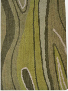 Alfombra hecha a mano con diseño de líneas verdes y negras, de lana de alta calidad, ecológica, para sala de estar, habitaciones infantiles, hoteles y oficinas. - Product Image 6