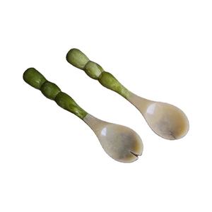 Grandes cuillères à salade en céramique avec un design moderne mat brillant et argenté, prix d'usine OEM, pour les fêtes, les buffets et la cuisine - Product Image 5