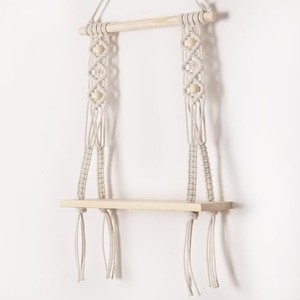Estante de Pared de Macramé de Bambú |   Venta al por Mayor de Estilo Escandinavo Minimalista |   Lino Hecho a Mano - Product Image 4