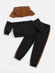 Nouvelle Collection 2026 – Ensemble Survêtement Color Block pour Bébés Filles – Sweat à Capuche et Pantalon de Jogging en Molleton Éponge – 2 Pièces Tendance - Product Image 6