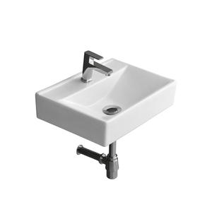 Lavabo de Pared Avvio, Rectangular, con un Solo Orificio, Grifo Cromado, Diseño Minimalista, Capacidad de 12L, 5 Años de Garantía, Lavado a Mano - Product Image 1