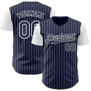 Camiseta de Béisbol Sublimada Personalizada para Hombre, Transpirable, a Rayas, con Botones, Uniforme de Softbol, Manga Corta, Ropa Deportiva - Product Image 3