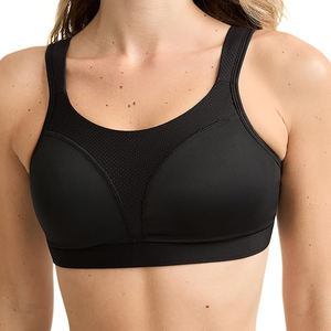Soutien-gorge de sport rembourré pour femme, maintien moyen, sans coutures, dos croisé, respirant, séchage rapide, sans armatures, style crop top, tenue de sport - Product Image 1