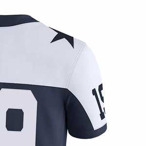 Camiseta de Fútbol Americano Personalizada con Diseño a Demanda, Sublimada, Cuello en V, Malla Transpirable, Manga Corta para Hombre, Nombre y Número del Equipo - Product Image 5