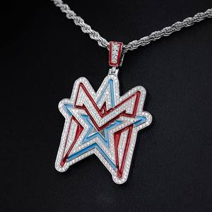 จี้เพชรโมอิสซาไนต์ VVS แบบเย็น ประดับเงินแท้ S925 สไตล์ฮิปฮอป  รับทำจี้แบบกำหนดเอง  ออกแบบโลโก้ส่วนตัว  รับผลิตแบบ OEM ODM - Product Image 1