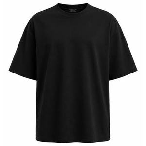 เสื้อยืดสีดำ EVERGREEN Classic Blank Loose ระบายอากาศได้ดี ป้องกันการเป็นขุย สำหรับผู้ชาย น้ำหนัก 180 กรัม ผลิตจากผ้าฝ้ายออร์แกนิคถัก เป็นมิตรต่อสิ่งแวดล้อม - Product Image 1