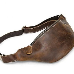 Sac banane en cuir vintage avec sangle réglable et logo personnalisé, style bandoulière, tendance, portable, pour voyage, prix de gros - Product Image 4