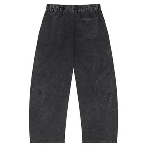 กางเกงขายาวทรงหลวมสไตล์วินเทจผ้าฝ้ายคุณภาพสูงสำหรับผู้ชาย ล้างสีแบบแอซิด ทรงแบ็กกี้ สวมใส่สบาย สไตล์สตรีทแฟชั่น ขากว้าง เหมาะสำหรับใส่เล่นกีฬาหรือใส่ไปเรียน - Product Image 2