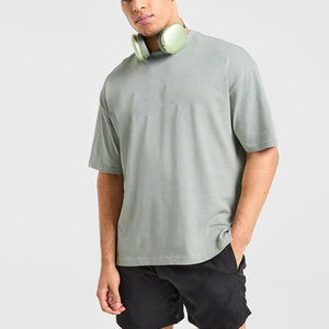 T-shirt surdimensionné personnalisé pour homme 100 % coton, col côtelé de luxe, épaules tombantes, streetwear, tee-shirt vierge de haute qualité, coupe carrée - Product Image 6