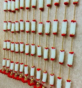 Guirnaldas de Flores Artificiales de Jazmín, Mogra y Caléndula, Hechas a Mano en India, Color Blanco, 5 Pies, Ecológicas, Resistentes al Agua, para Interiores, Hogar y Bodas - Product Image 2