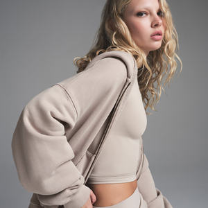 Sudaderas con cremallera para mujer de invierno y sudaderas 100% algodón polar calidad premium con posición de logotipo frontal - Product Image 4