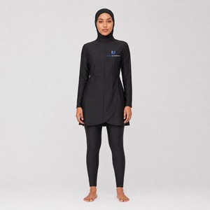 Maillot de bain islamique modeste, nouveau style, grande taille, écologique, imperméable, respirant, en Spandex/Polyester, ensemble Burkini très modeste - Product Image 1
