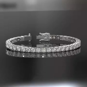 New Moissanite Diamond Bracelet for Women and Men, Mix Cut Diamond Bracelet For Wedding, Yellow Gold moissanite Bracelet - Product Image 2