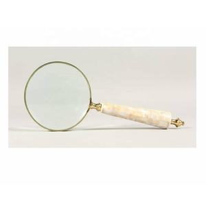 คุณภาพสูงแม่มุกทองเหลืองฝังแว่นขยายแฮนด์เมดแว่นขยายเครื่องอ่านหนังสือพิมพ์เลนส์ขยาย - Product Image 3