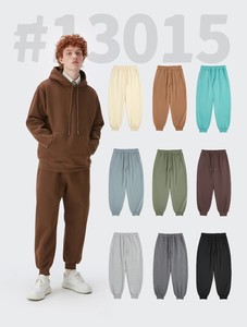 Conjunto de Sudadera con Capucha y Pantalones Deportivos para Hombre, Estilo Color Block, Oversize, de Felpa Pesada, Lisos, con Corte Holgado y Acampanado, Estilo Urbano - Product Image 2