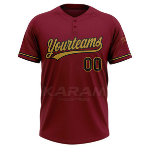 Nouveau design personnalisé, maillot de baseball à deux boutons, haute qualité, séchage rapide, respirant, 100% polyester, vente en gros, best-seller - Product Image 1